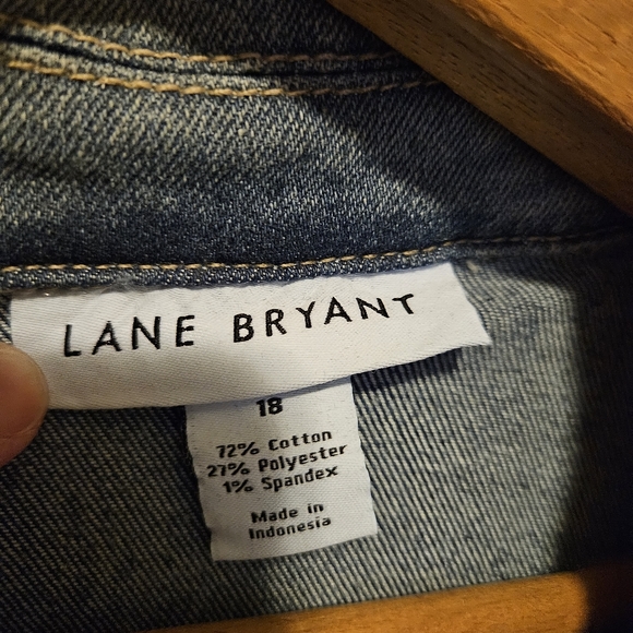 NWT Lane Bryant Short Denim Jean Jacket with Distressing - Picture 3 of 8